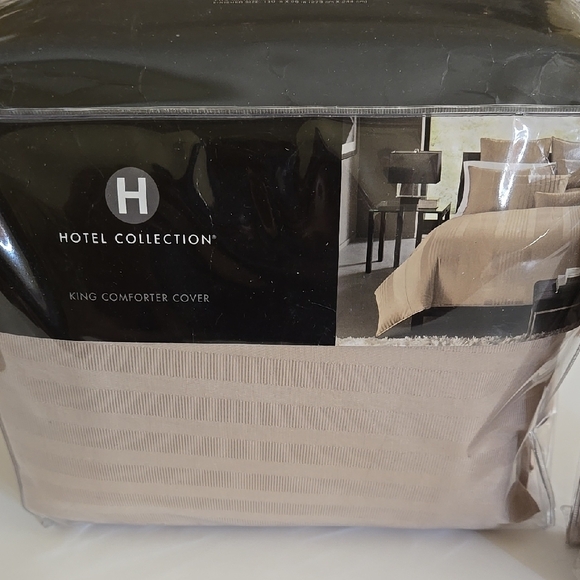 Hotel Collection Beige King Comforter Cover and Standard Pillow Sham - Picture 2 of 8